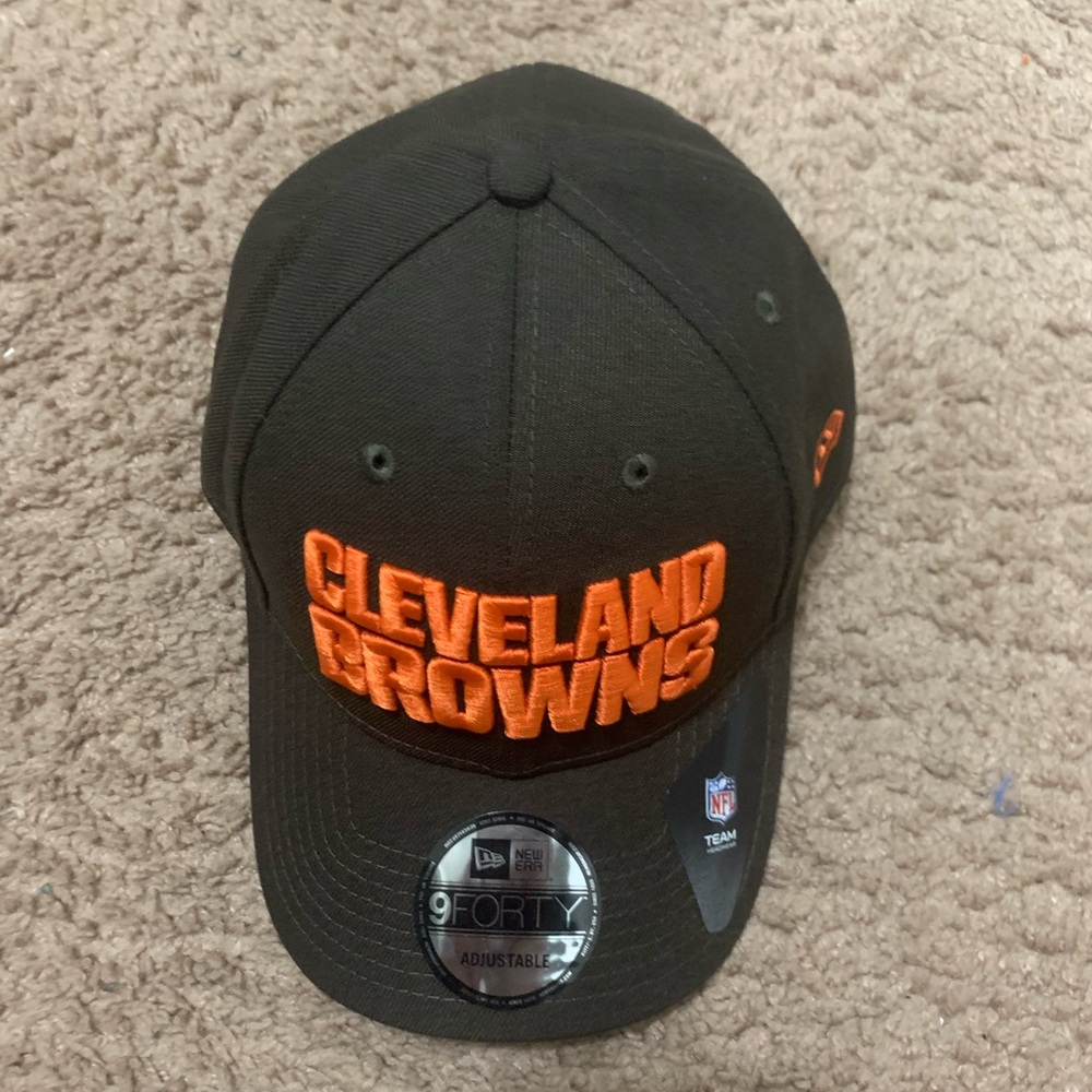 New Era Black Cap with Orange Cleveland Browns Logo